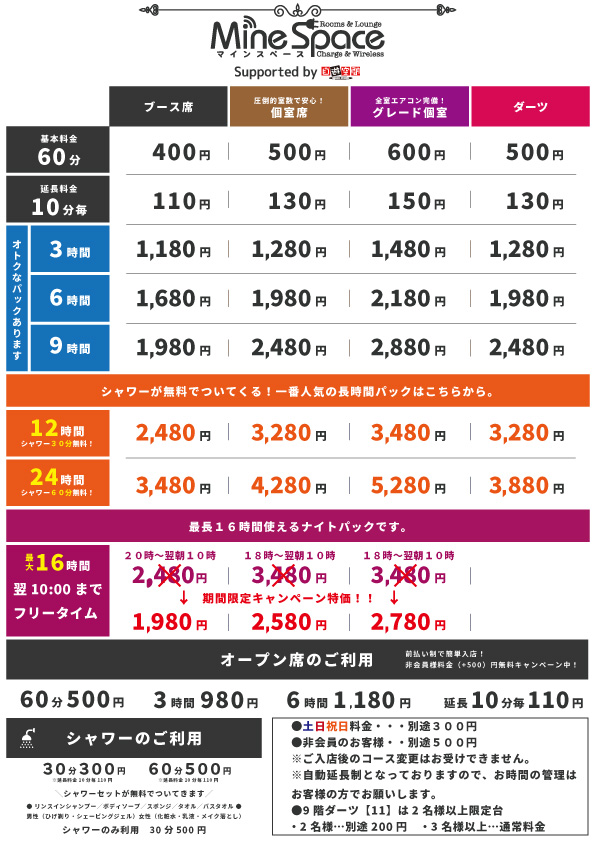 料金表